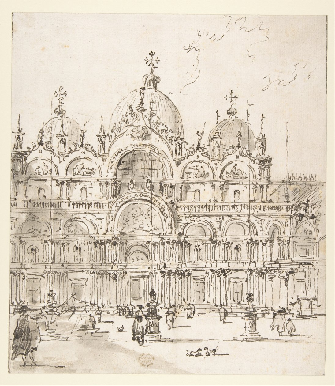 Vue de la piazza avec la basilique Saint-Marc - Francesco Guardi
