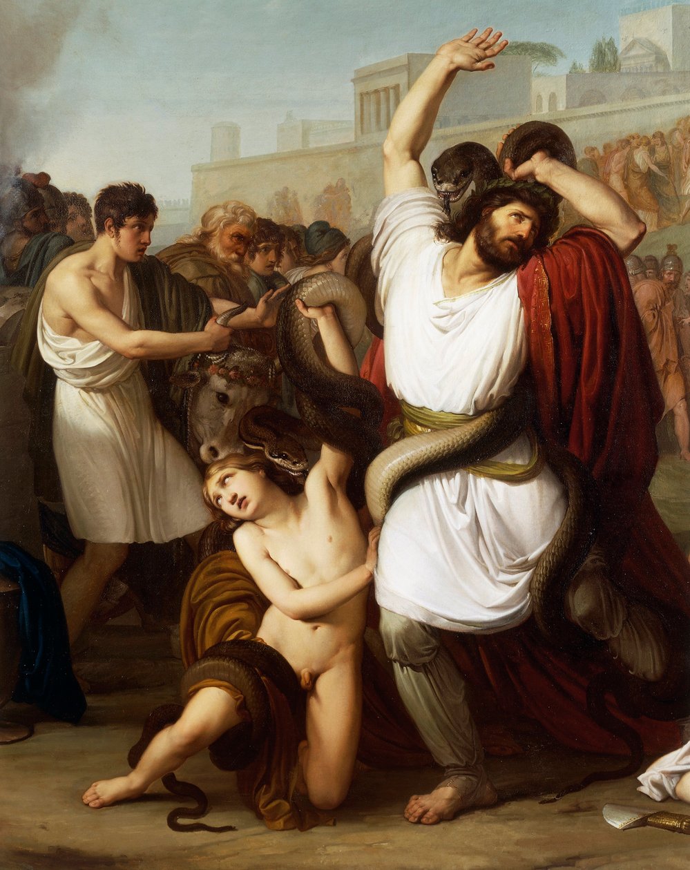 Italie, Milan, Peinture du prêtre troyen Laocoon, détail - Francesco Hayez