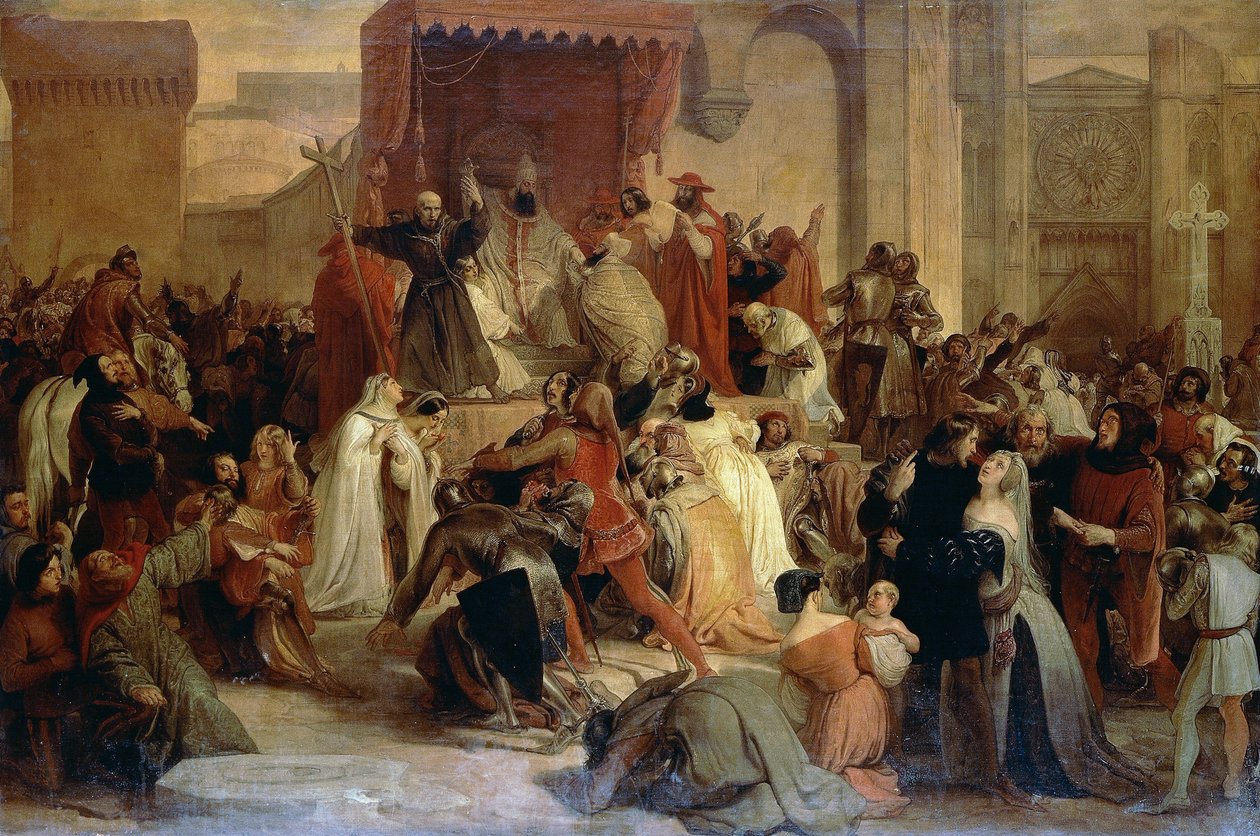 Le pape Urbain II prêchant la Première Croisade sur la place de Clermont - Francesco Hayez