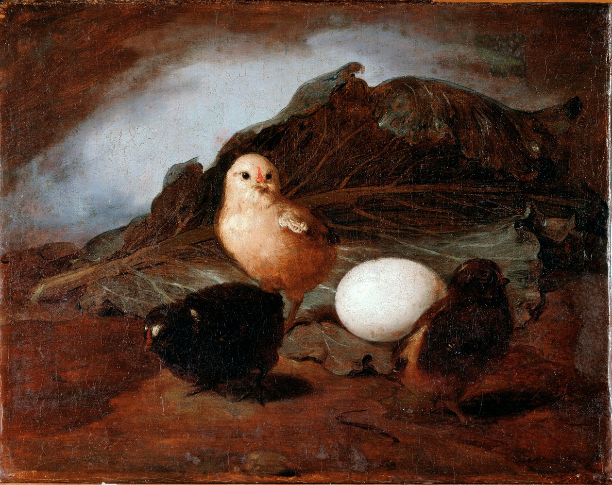 Poussins Peinture par Francesco Inganni (1793-1873) 1862 Dim 25,6x33,2 cm Gênes, Galleria d