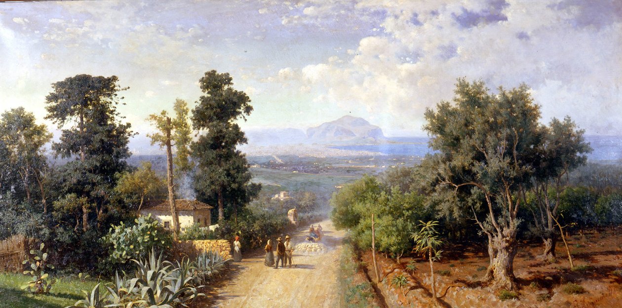 Les environs de Palerme. Peinture de Francesco Lojacono (1841 - 1915) - Francesco Lojacono