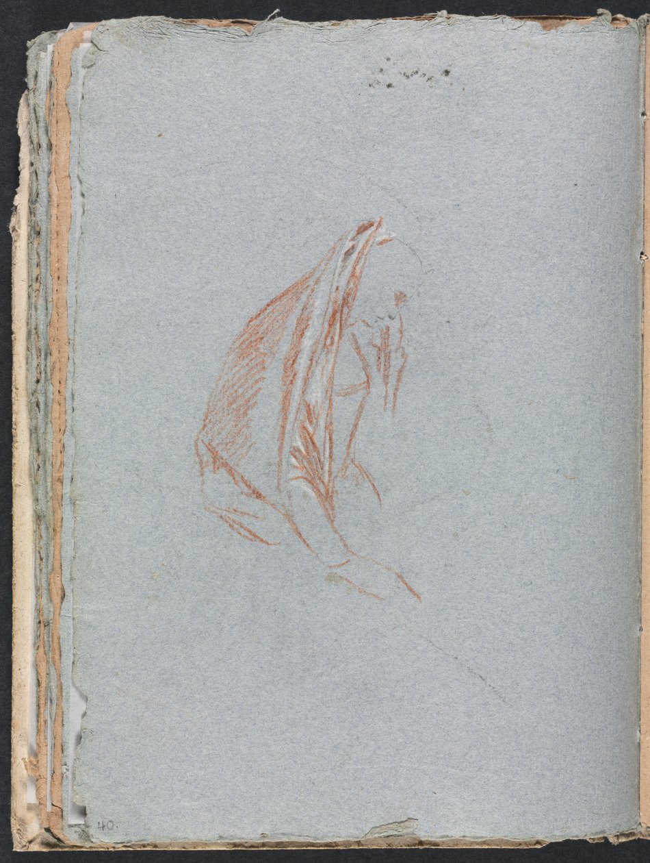 Carnet de croquis de Vérone : Figure féminine avec manteau (page 40) - Francesco Lorenzi