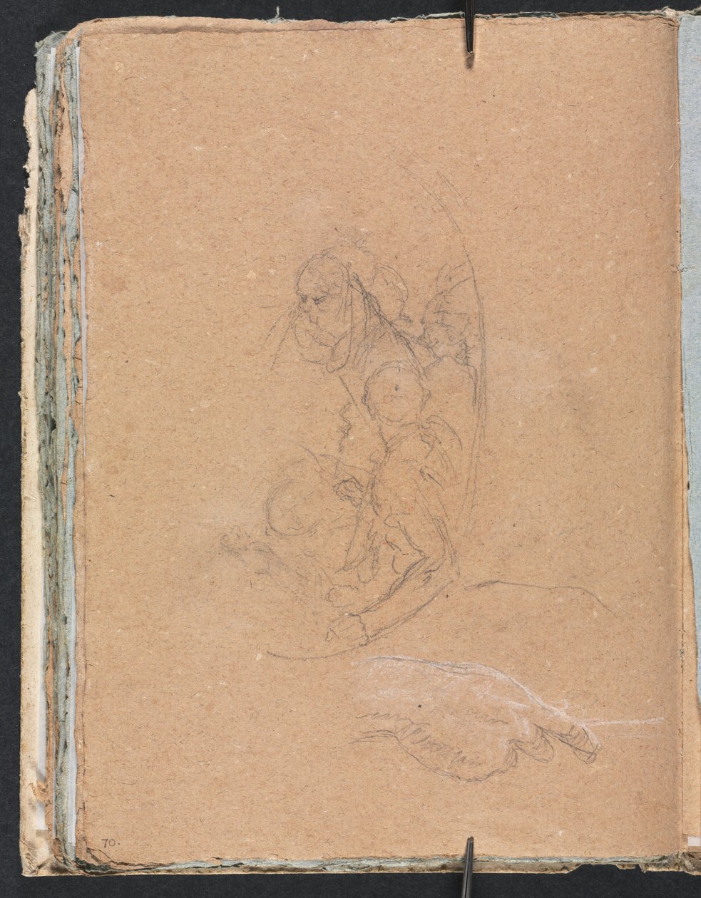 Carnet de croquis de Vérone : Figures dans un médaillon avec étude d