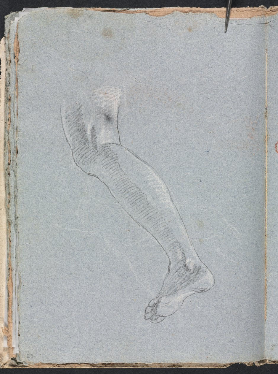 Carnet de croquis de Vérone : Jambe gauche page 28, 1760 - Francesco Lorenzi