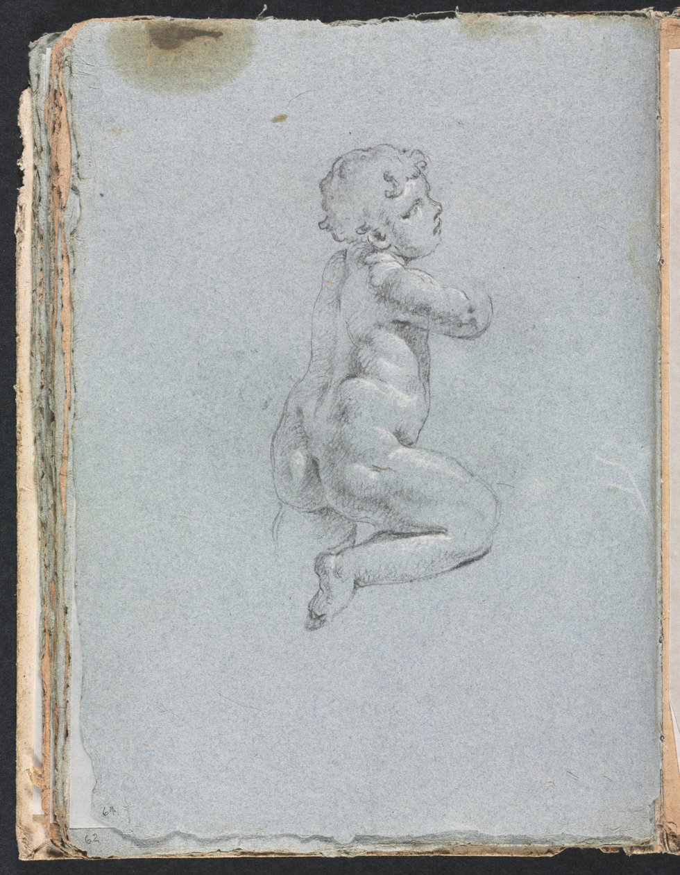 Carnet de croquis de Vérone: Putto de profil page 64, 1760 - Francesco Lorenzi