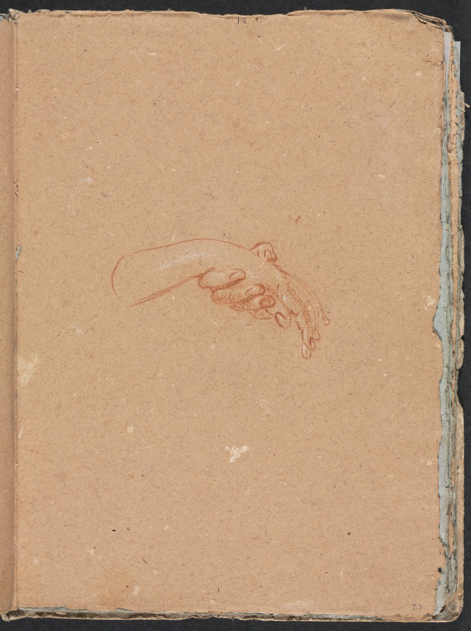 Carnet de croquis de Vérone : Étude de mains page 23, 1760 - Francesco Lorenzi