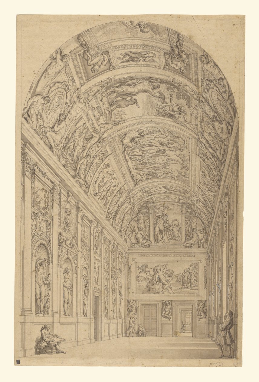Vue de la galerie Farnèse, Rome - Francesco Panini