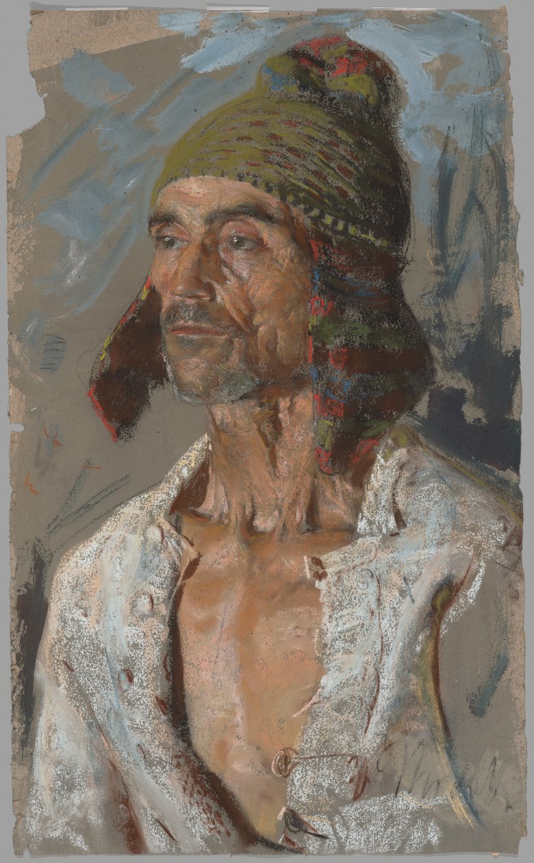Un Berger (Étude pour « Il Voto ») (recto); Femme tenant un bébé (Étude pour « Il Voto ») (verso) - Francesco Paolo Michetti