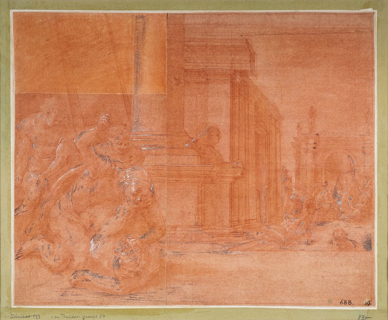 Odysseus bekämpft den Bettler Irus - Francesco Primaticcio