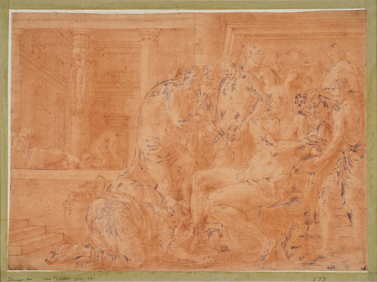 Odysseus wäscht seine Hände - Francesco Primaticcio