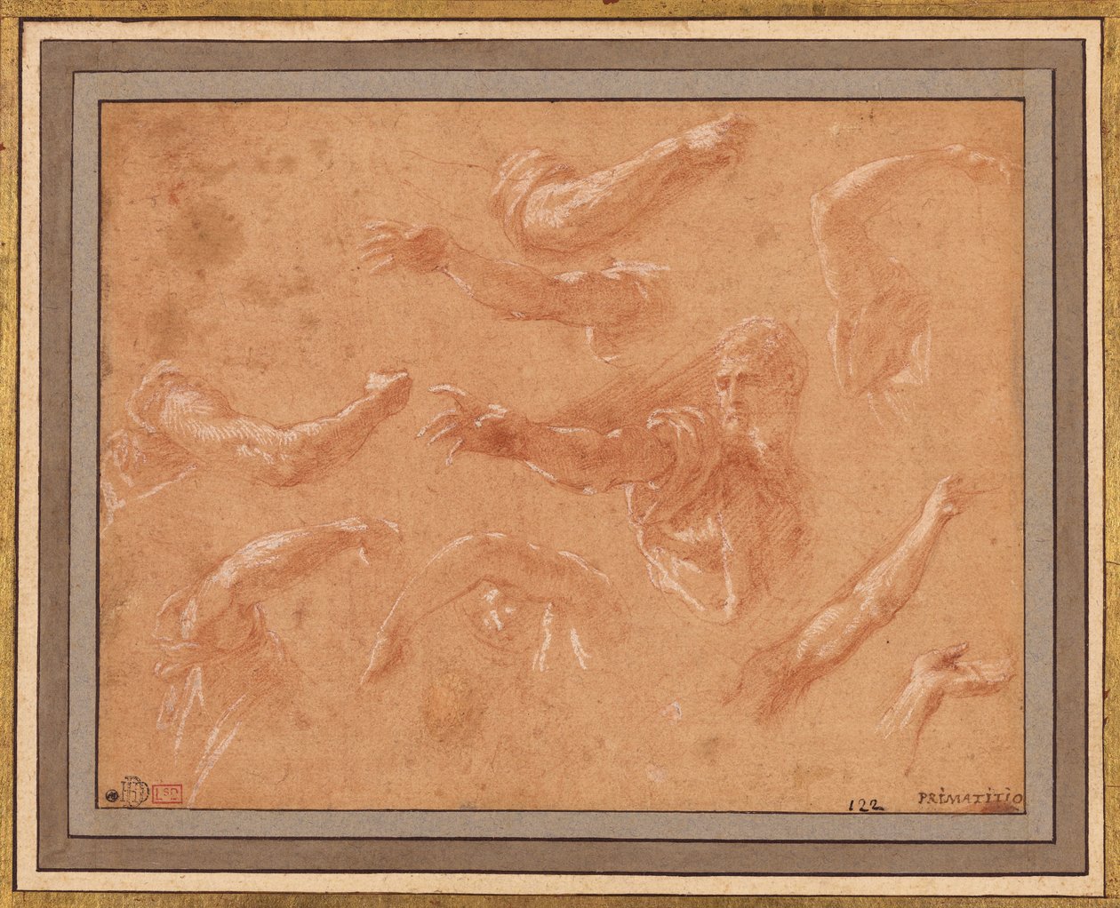 Studie von Gottvater mit Engeln - Francesco Primaticcio