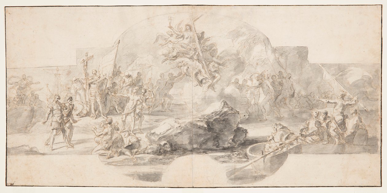 Étude pour la peinture "Le débarquement de Colomb en Amérique" - Francesco Solimena