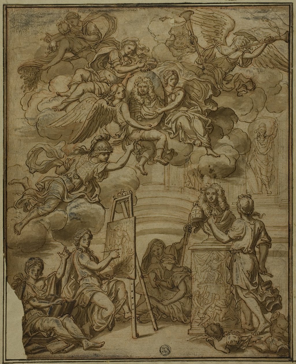 Page de titre avec portrait du vice-roi de Naples - Francesco Solimena