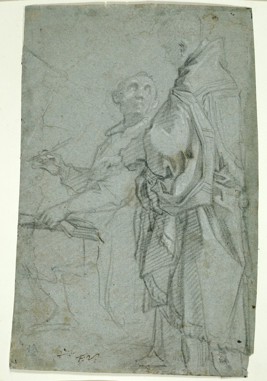 Deux ecclésiastiques : Étude pour la Dispute sur le Saint-Sacrement, 1606-10 - Francesco Vanni