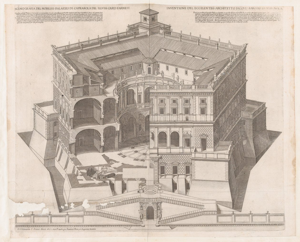 Speculum Romanae Magnificentiae: Palais Farnèse, 16ème siècle - Francesco Villamena