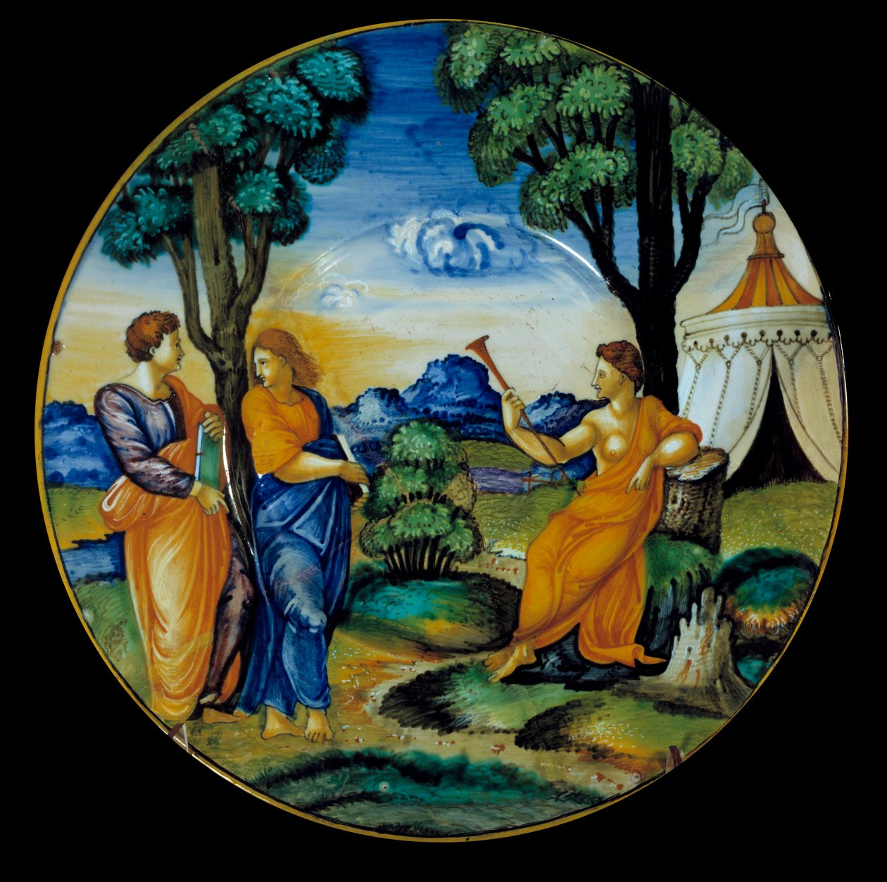 Plat en faïence réalisé par Francesco Xanto Aveli représentant le Parnasse. Réalisé à Urbino. 1530. Paris, Musée du Louvre - Francesco Xanto Avelli
