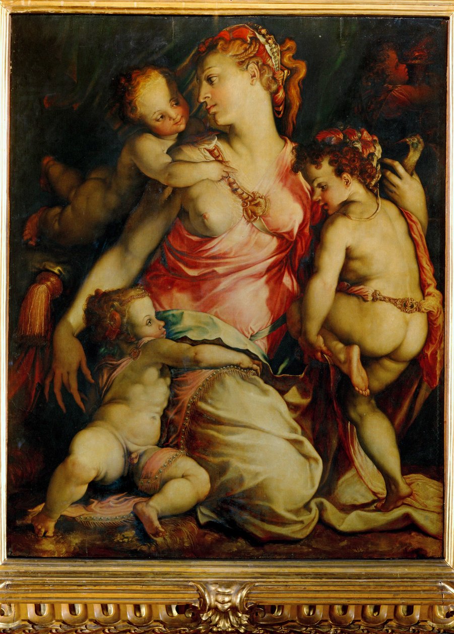 Charité (peinture sur bois) - Francesco de Rossi Salviati