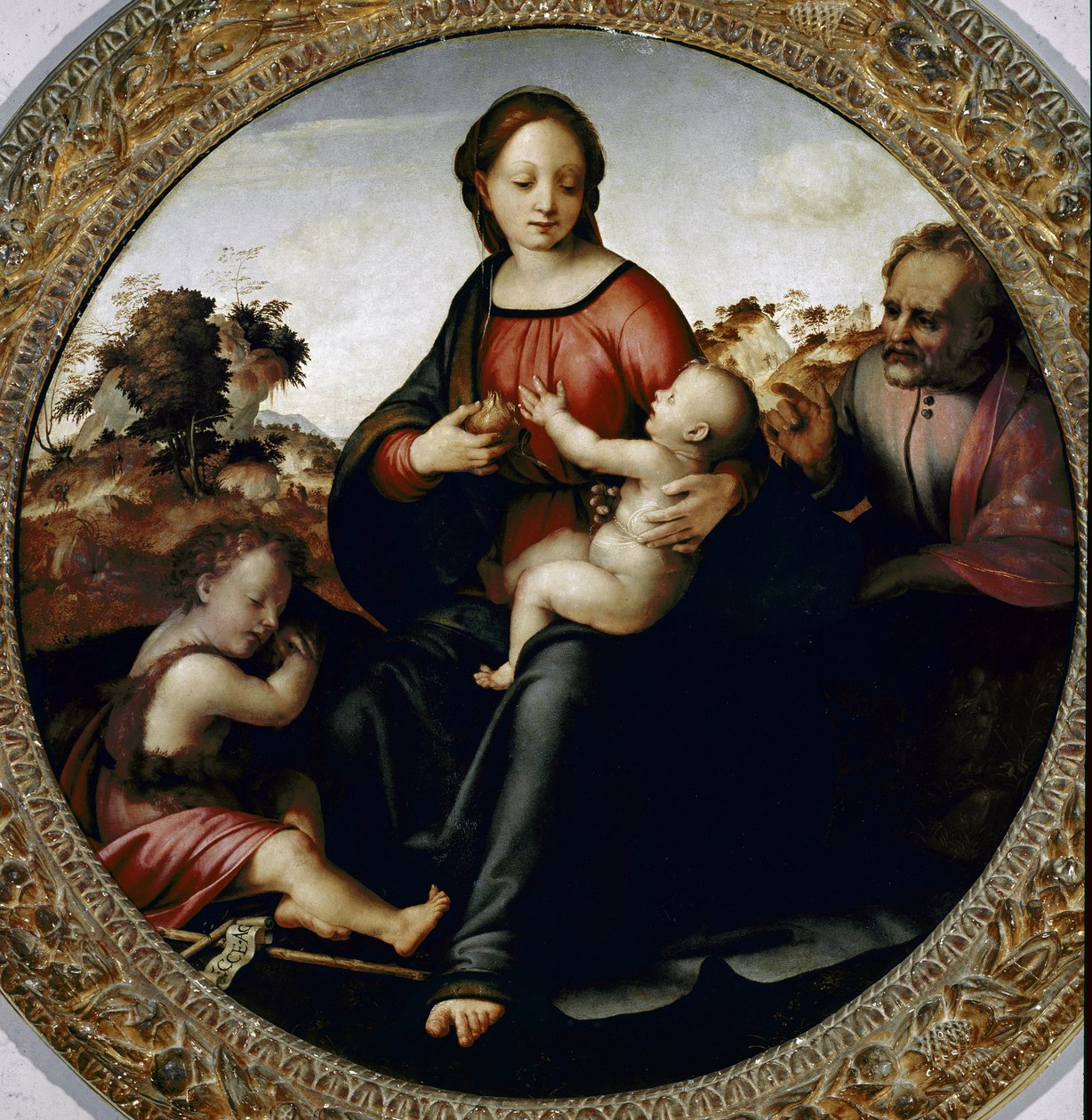 Sainte Famille avec le petit Saint Jean-Baptiste - Francesco di Cristofano Franciabigio
