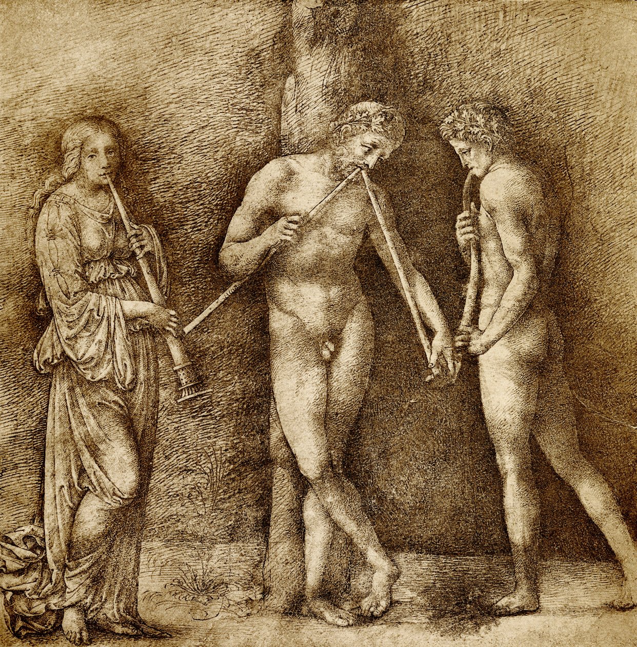Trois figures faisant de la musique - Francesco school of Francia