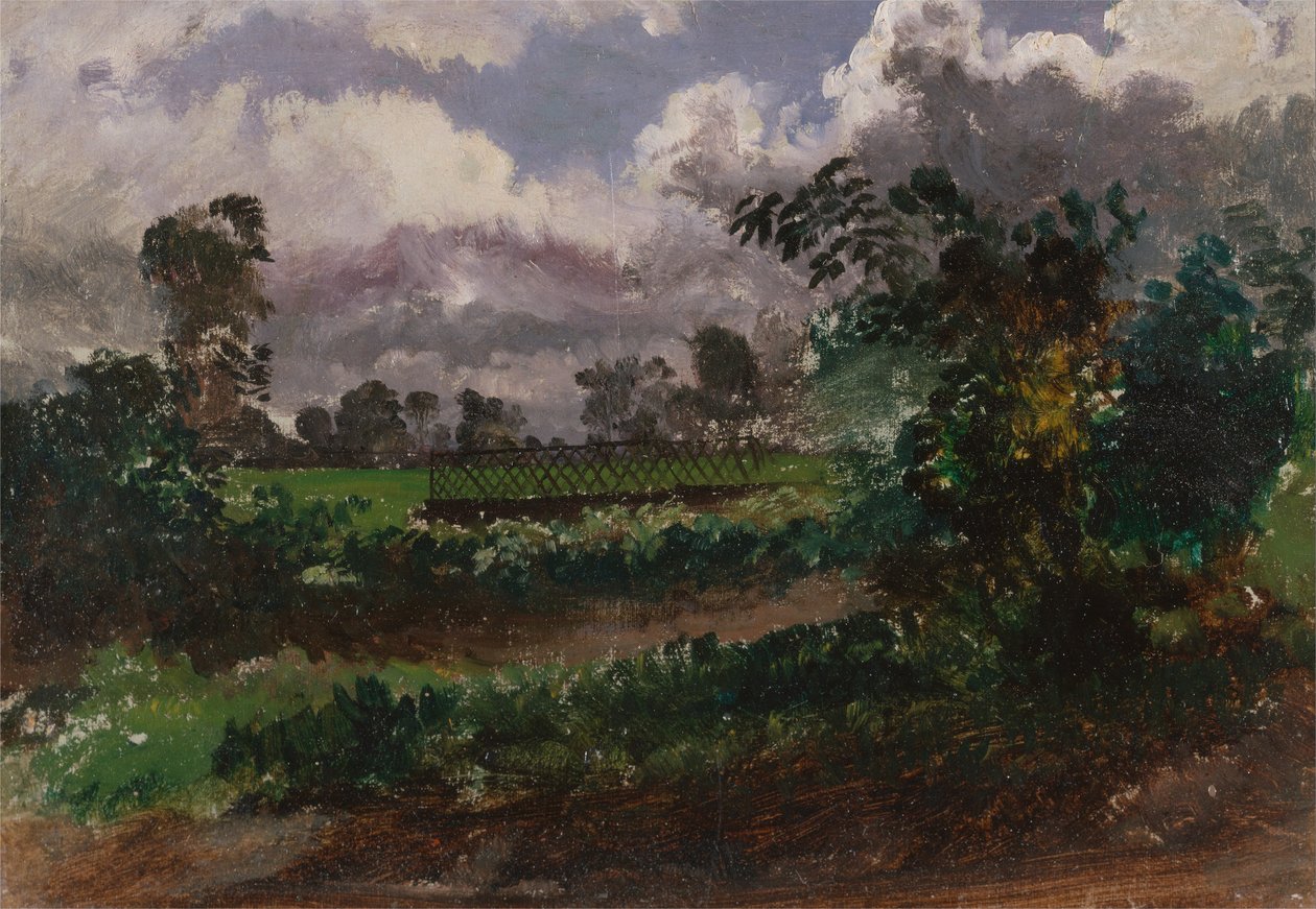 Vue à travers le jardin de l