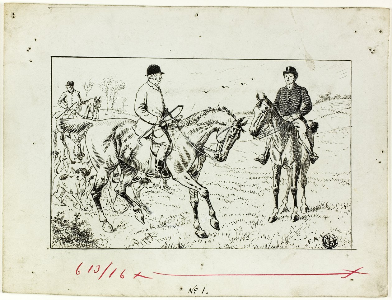 Trois cavaliers à la chasse - Francis Arthur Fraser