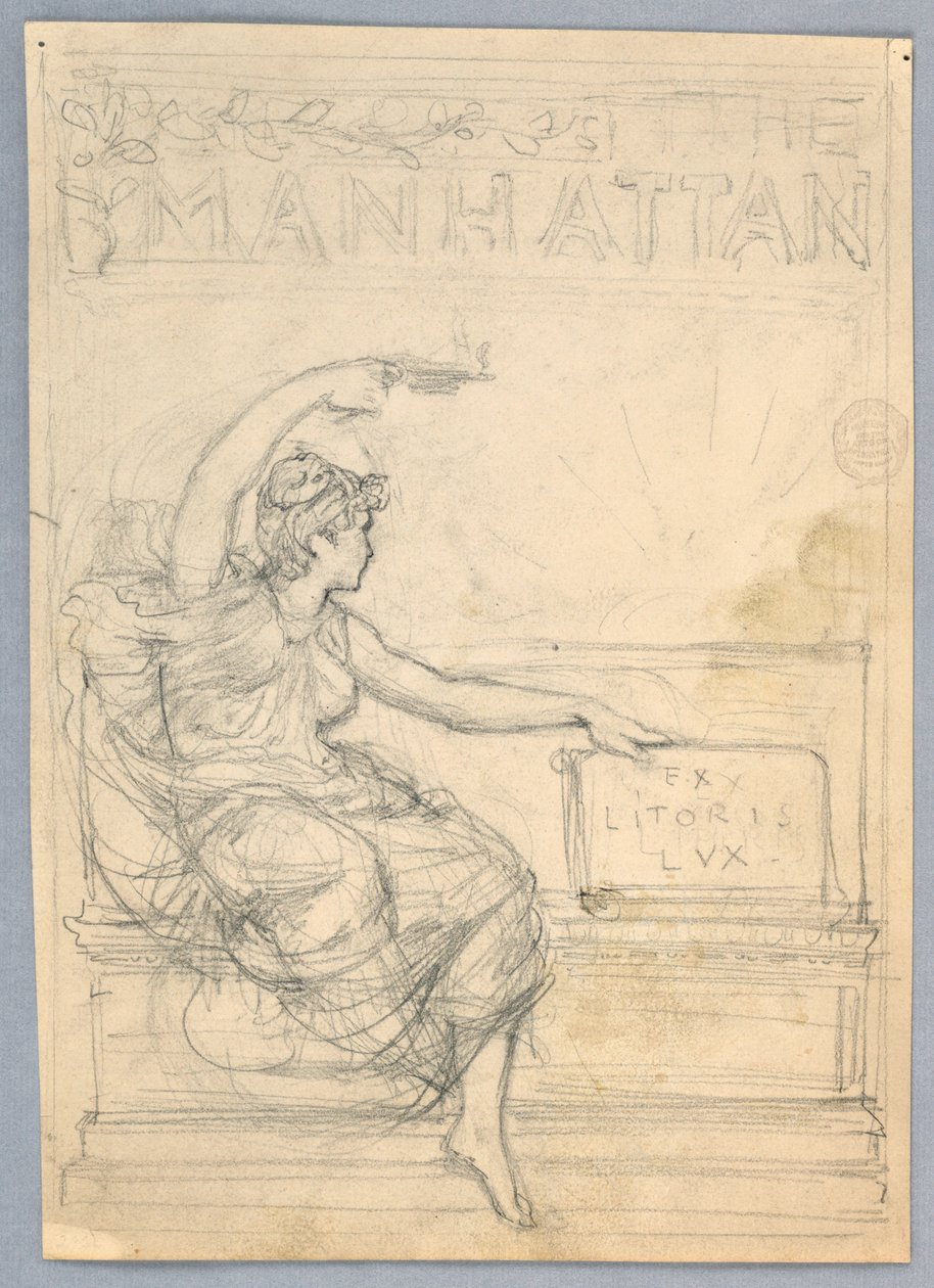 Conception pour la couverture du Manhattan Illustrated Monthly Magazine - Francis Augustus Lathrop