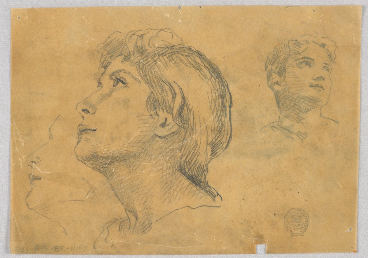 Esquisses de deux têtes - Francis Augustus Lathrop