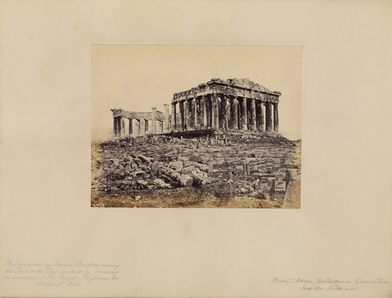 Athènes - Le Parthénon, vue générale du nord-ouest - Francis Bedford