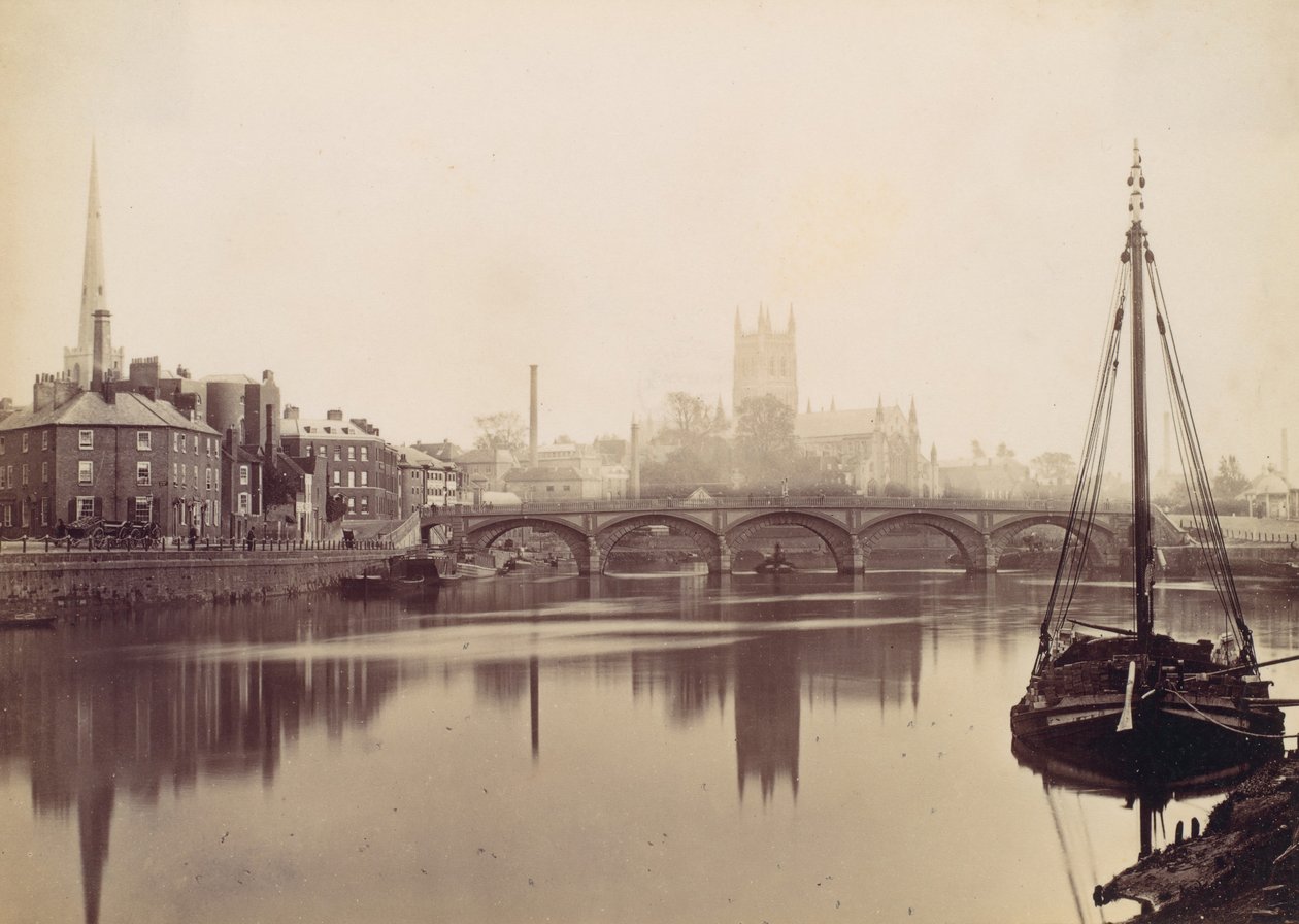 Worcester. Depuis le Severn, années 1870 - Francis Bedford