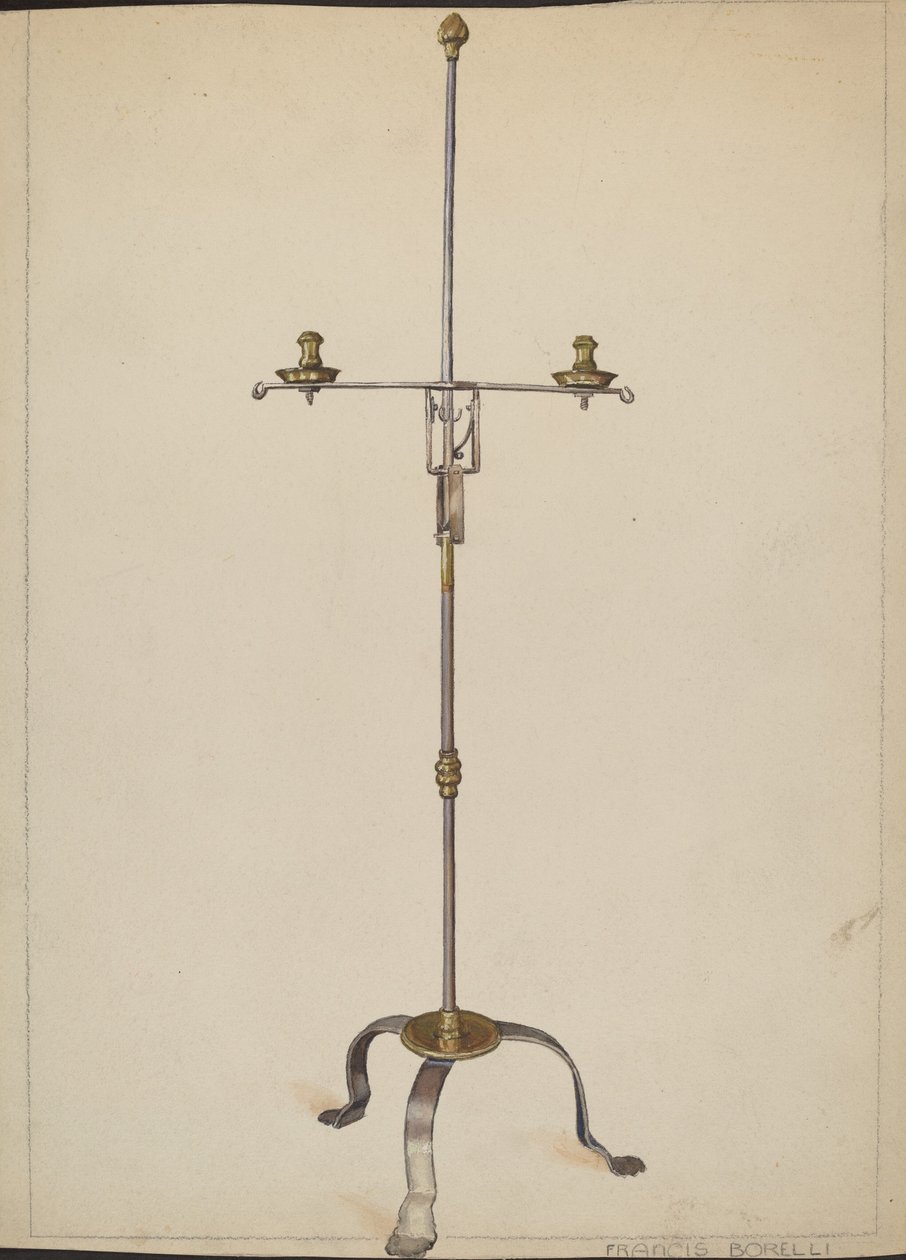 Chandelier en fer et laiton - Francis Borelli
