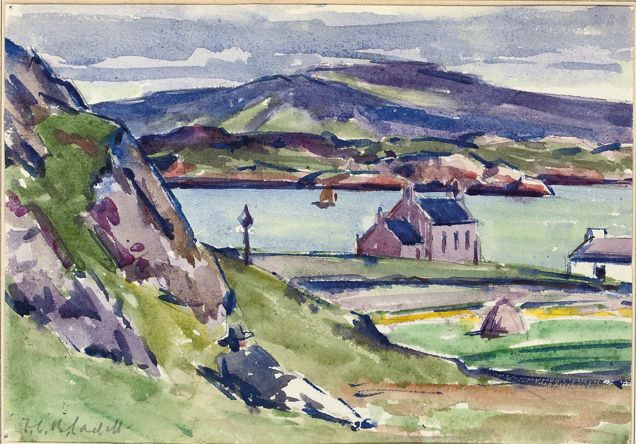 Figure et église, Iona - Francis Campbell Boileau Cadell