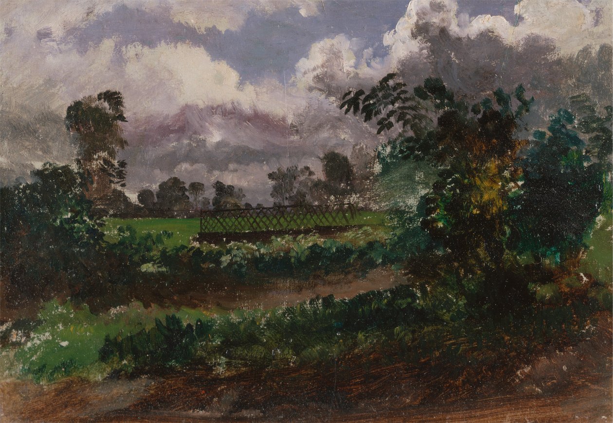 Vue à travers le jardin de l
