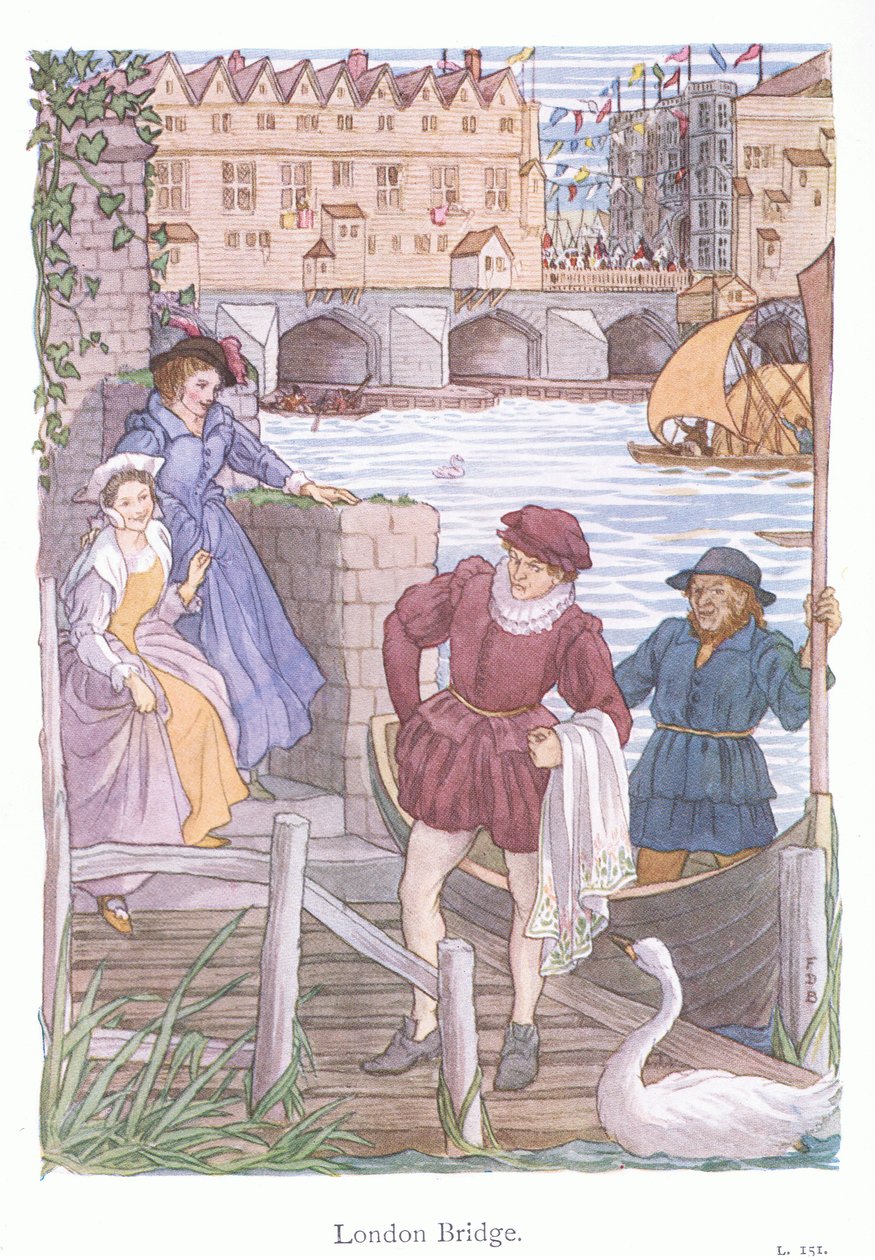 Pont de Londres (lithographie couleur) - Francis Donkin Bedford