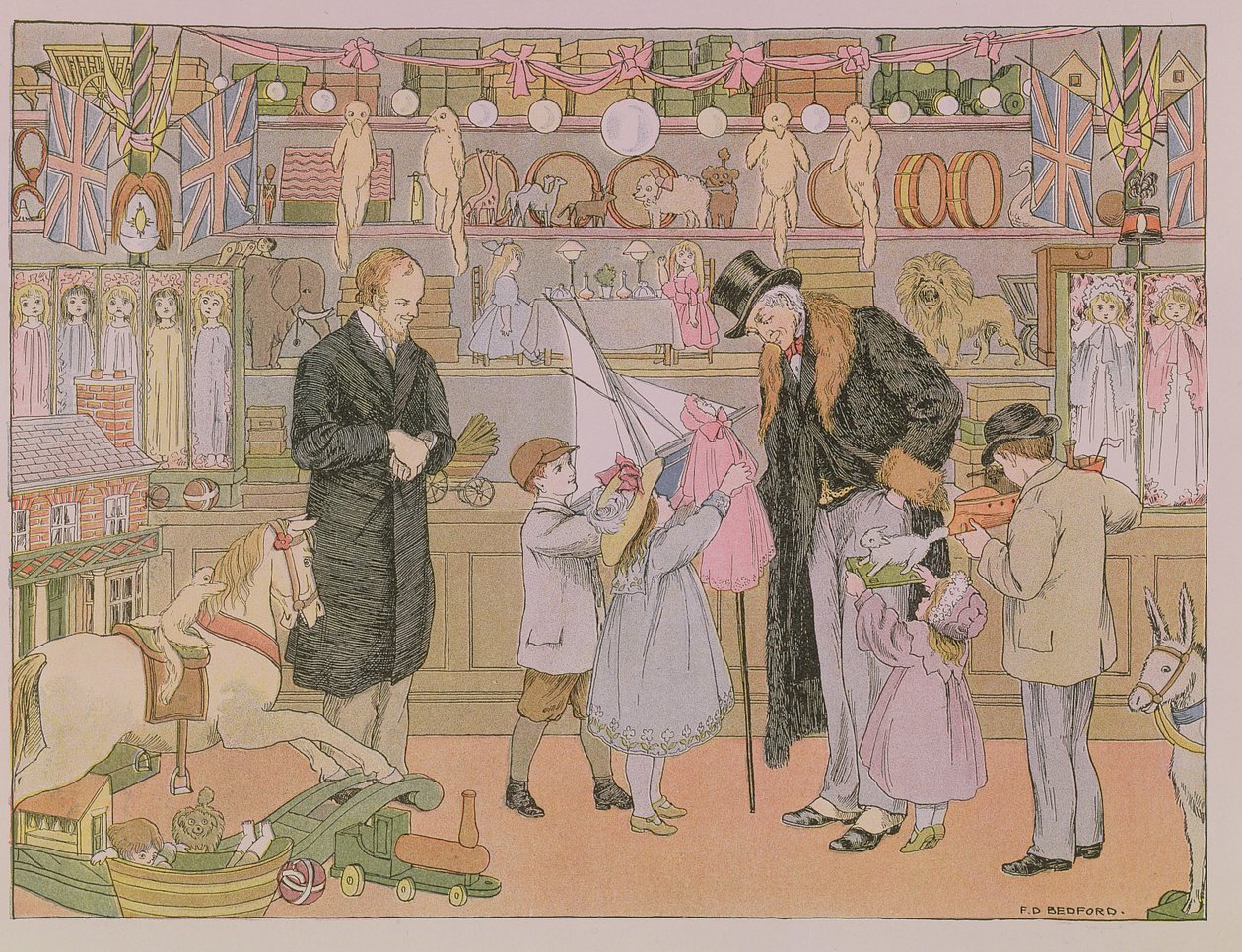 Le magasin de jouets, extrait de "The Book of Shops" (Le livre des magasins) - Francis Donkin Bedford