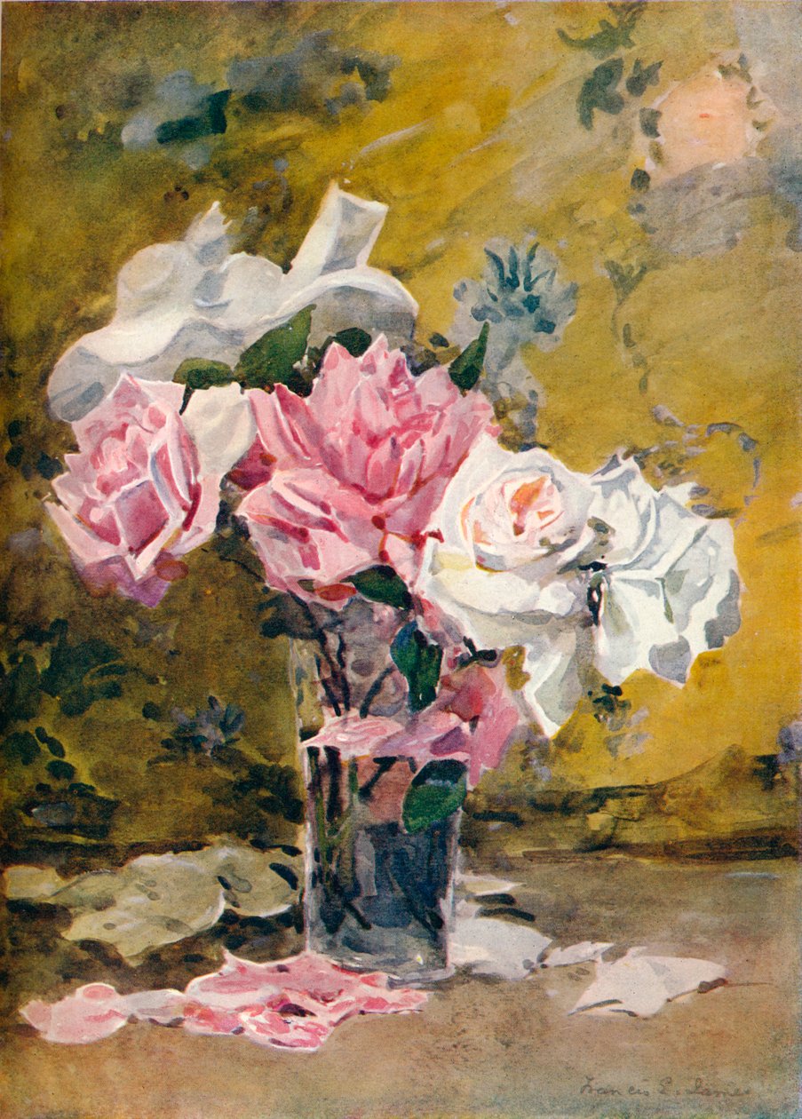 Roses et brocart, XIXe siècle - Francis Edward James
