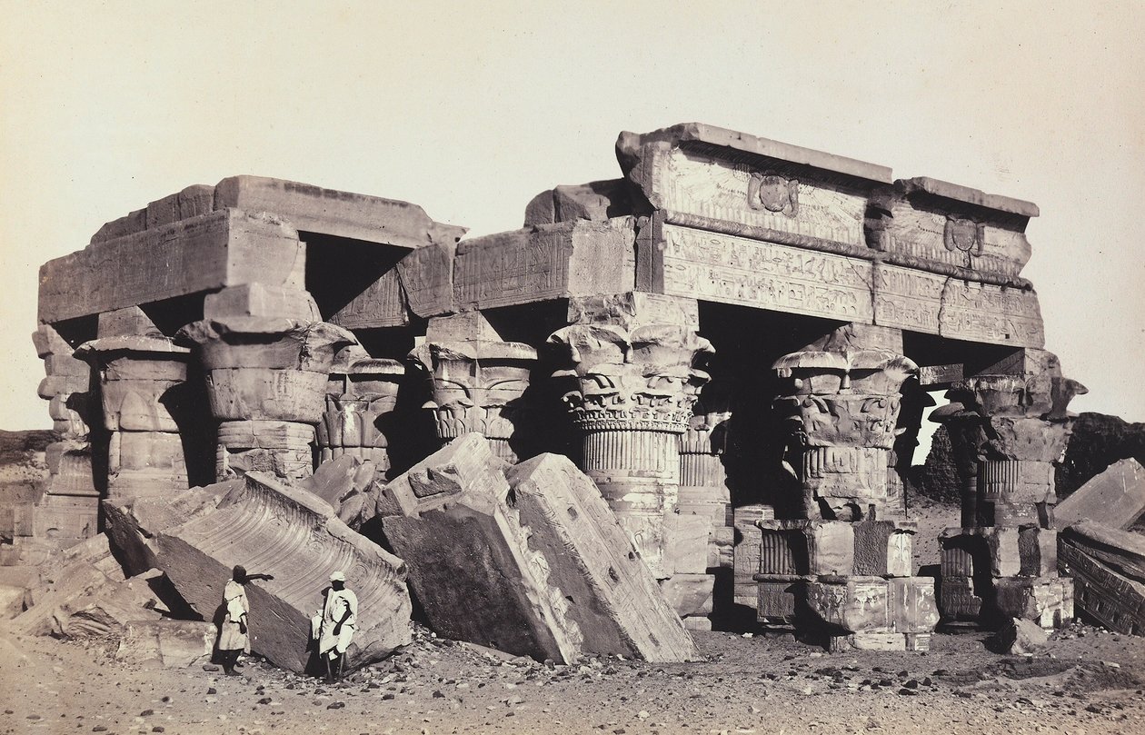 "Égypte et Palestine": ruines du temple de Sobek et Haroeri de Kom Ombo, Haute-Égypte - Francis Frith