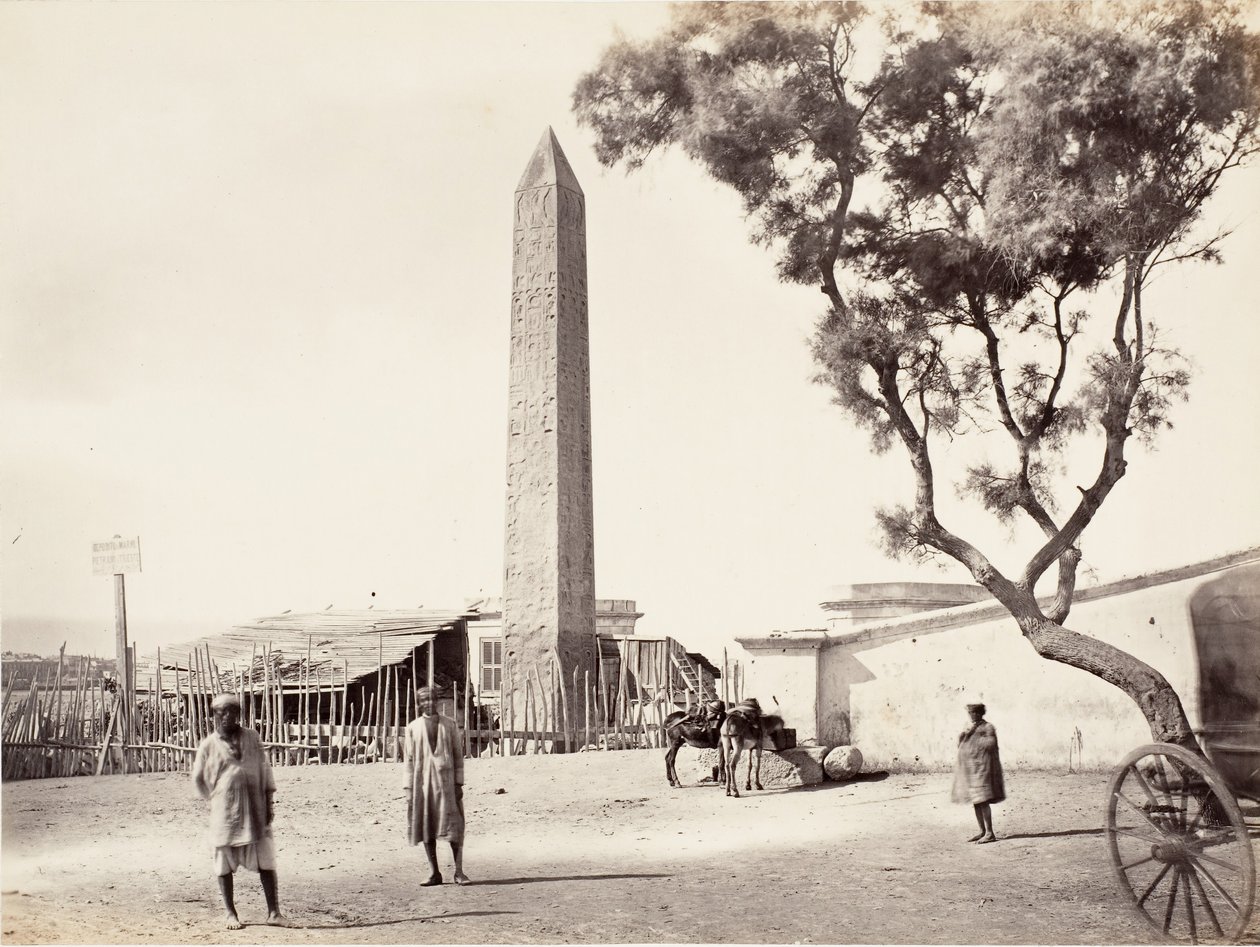 Obélisque égyptien, Aiguille de Cléopâtre, à Alexandrie, Égypte - Francis Frith