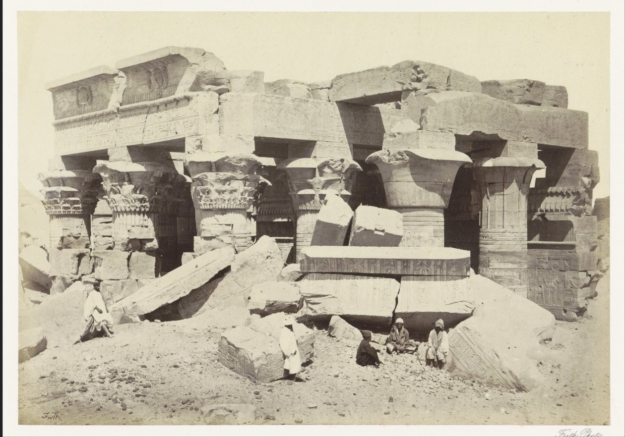 Vue rapprochée du temple de Kom Ombo - Francis Frith