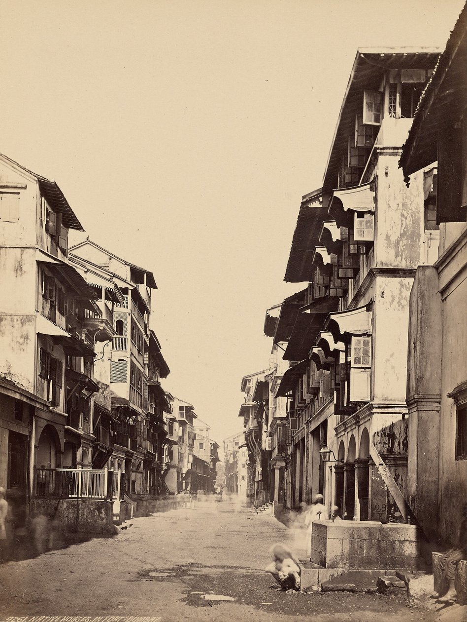 Maisons indigènes dans le fort, Bombay - Francis Frith