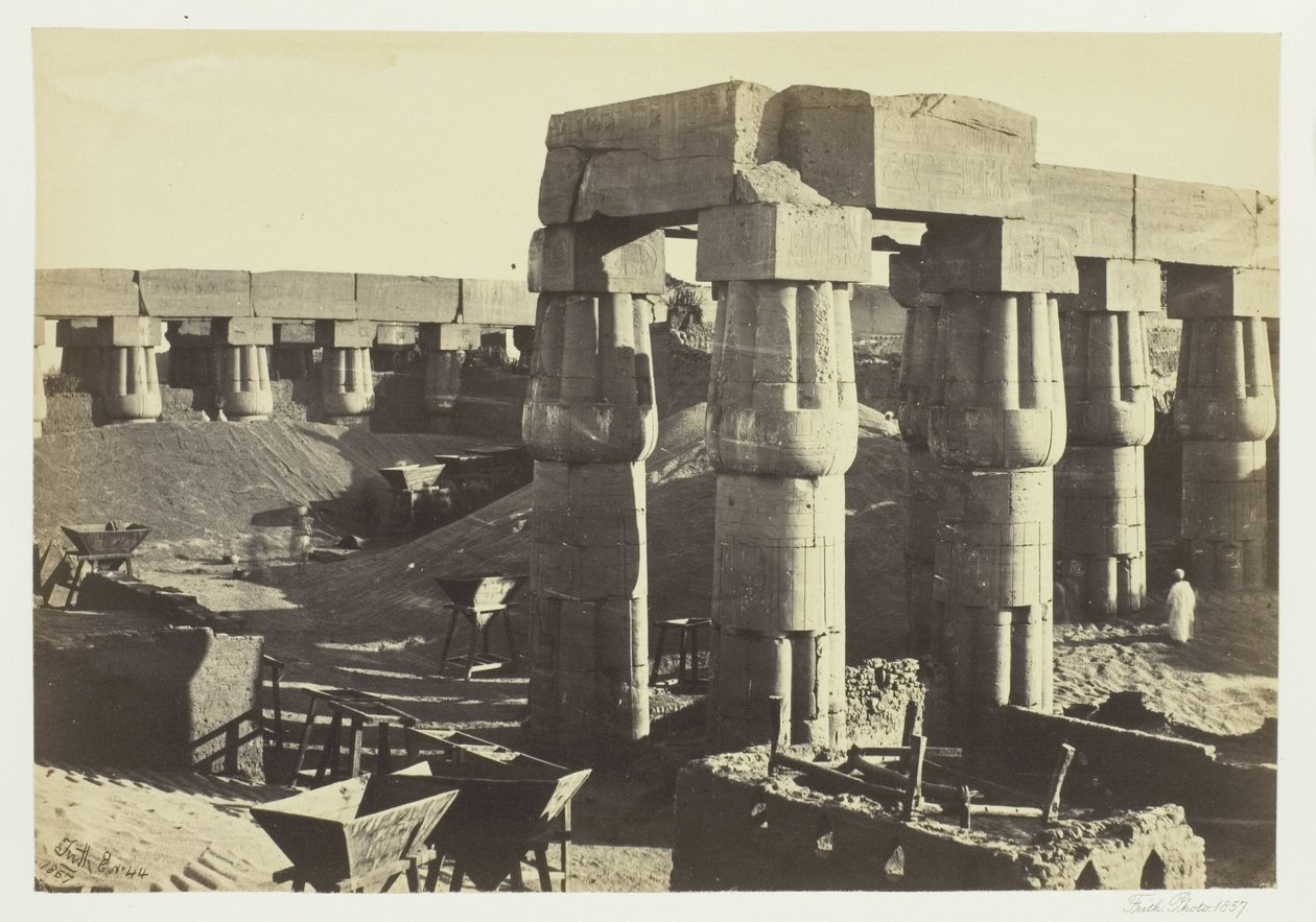 Partie du Grand Temple (magasins du gouvernement), Louxor - Francis Frith