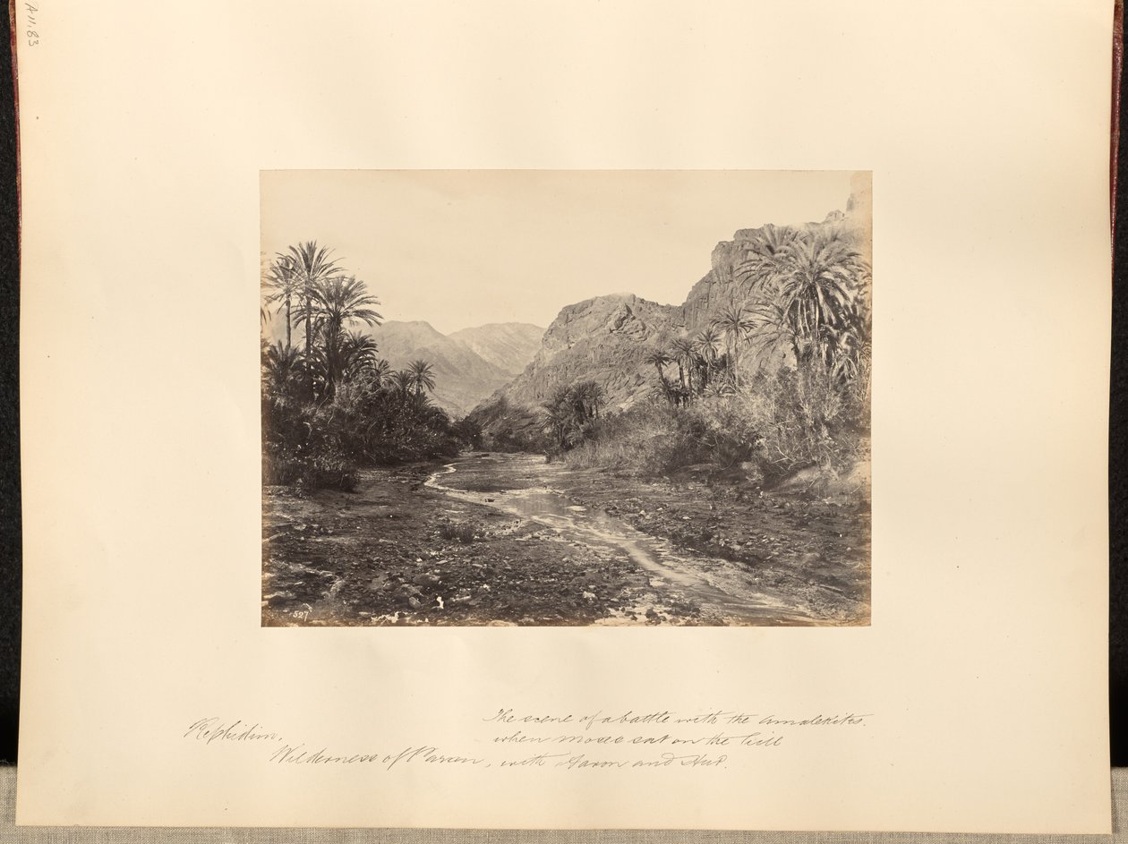 Rephidim, désert de Paran. Lieu d