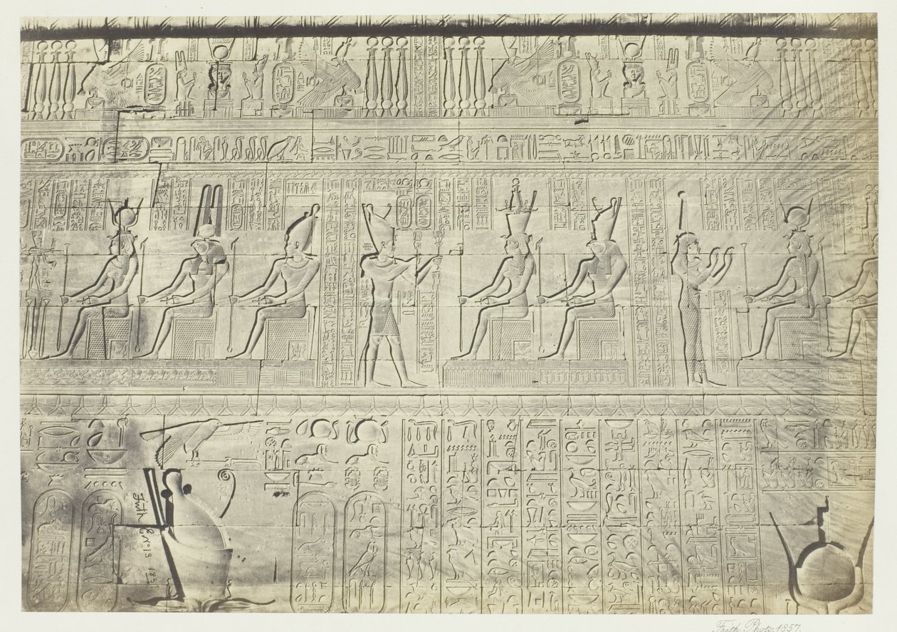 Sculptures de la muraille extérieure, Dendera - Francis Frith