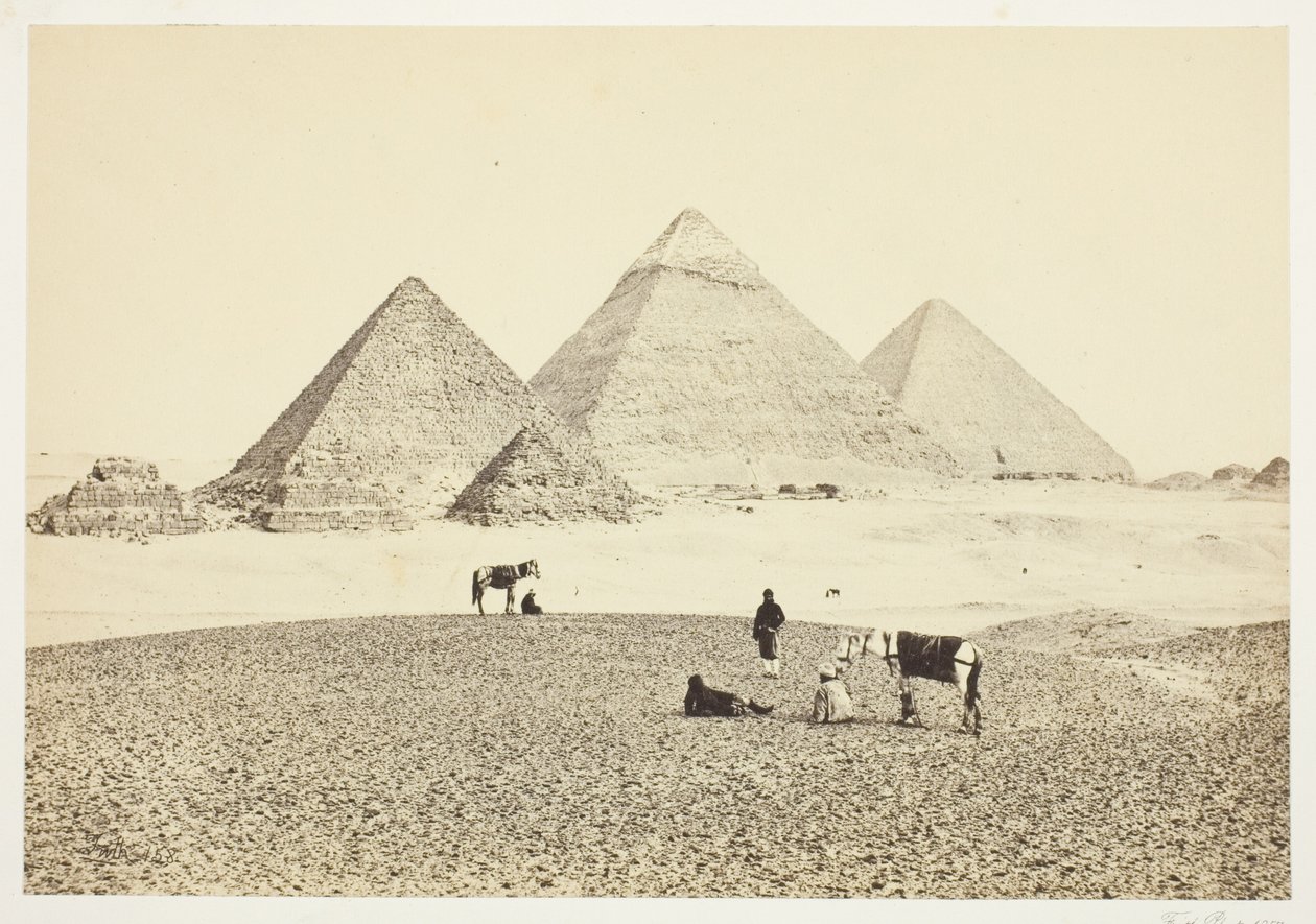 Les pyramides de Gizeh, du sud-ouest - Francis Frith