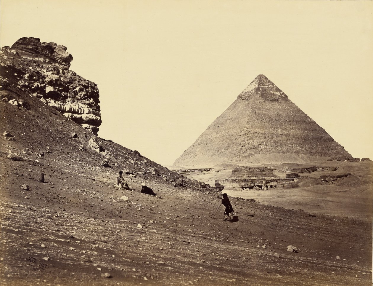 La deuxième pyramide vue du sud-est - Francis Frith