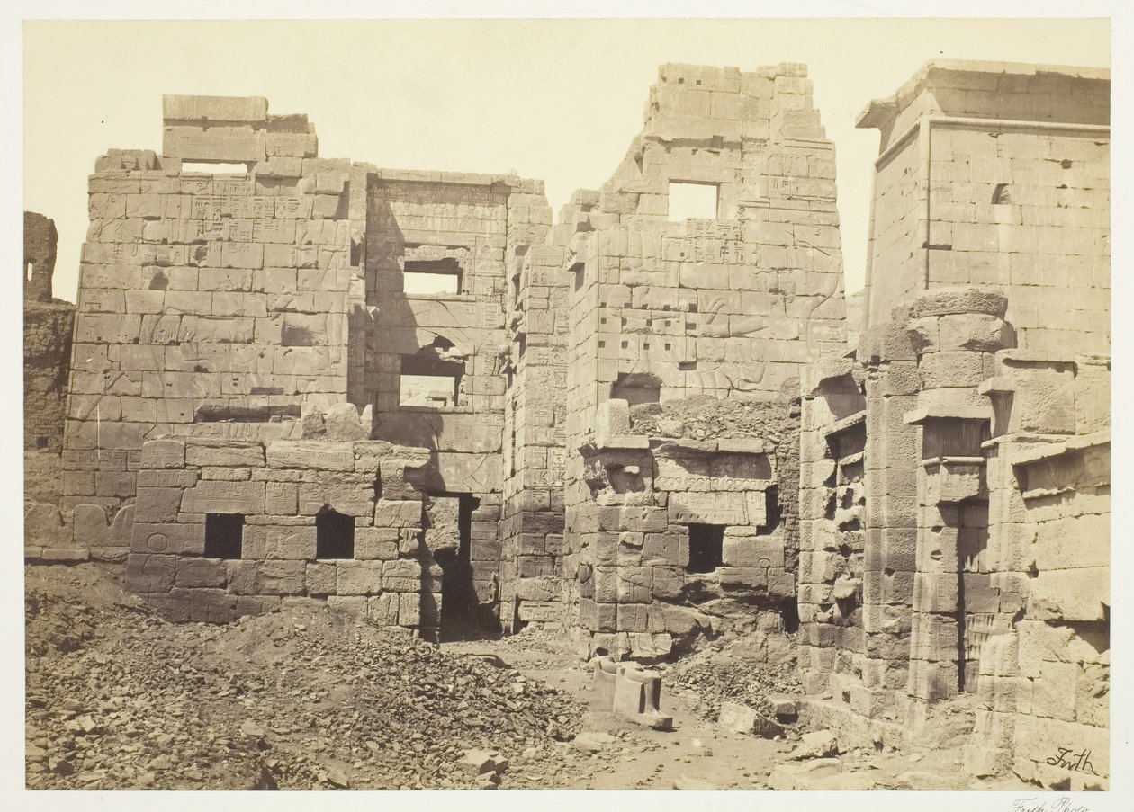 Le Palais du Temple, Medinet-Haboo, vers 1857 - Francis Frith