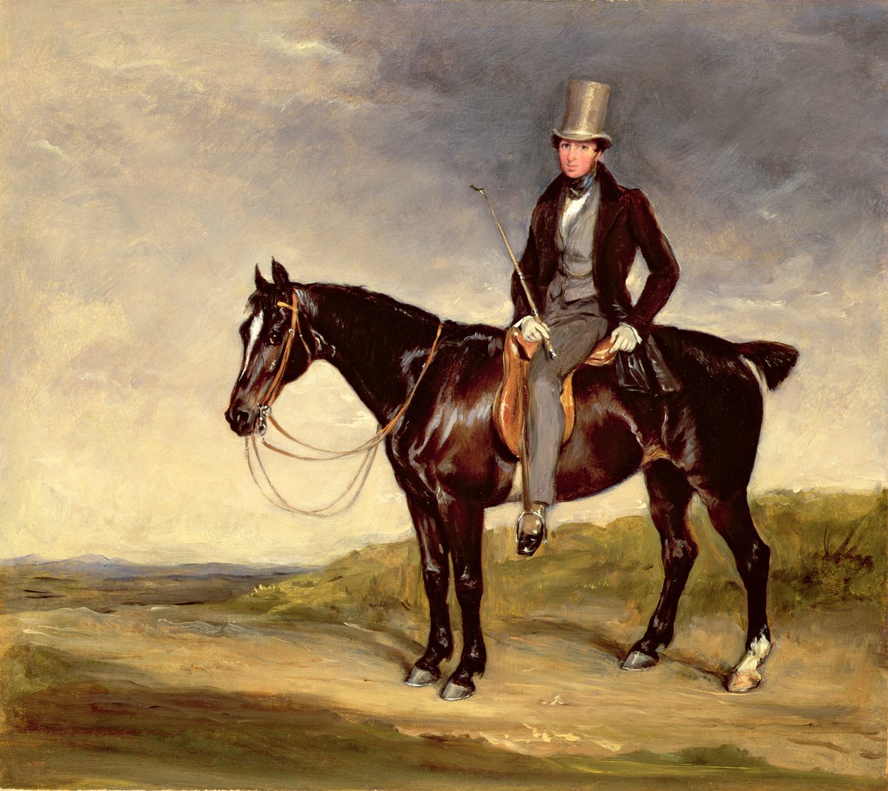 John Hay-Mackenzie sur son cob bai foncé - Francis Grant