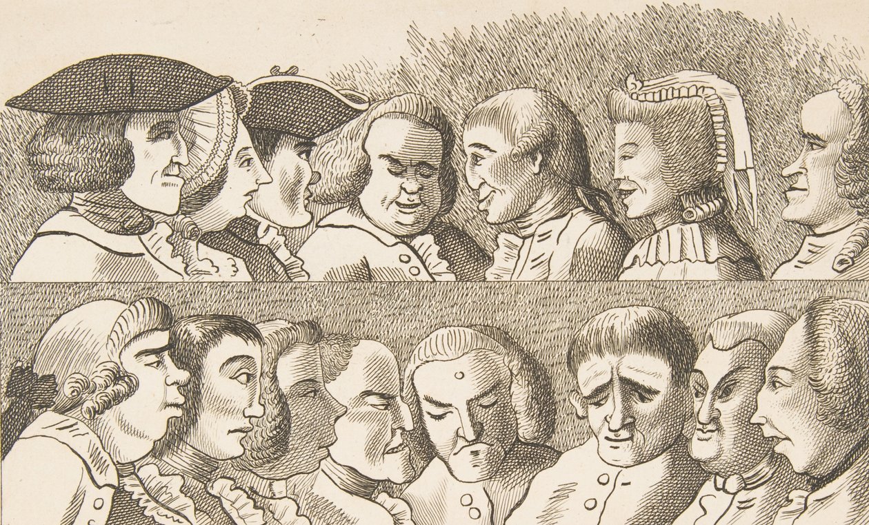 Planche IV, des Règles pour dessiner des caricatures, 26 février 1788 - Francis Grose