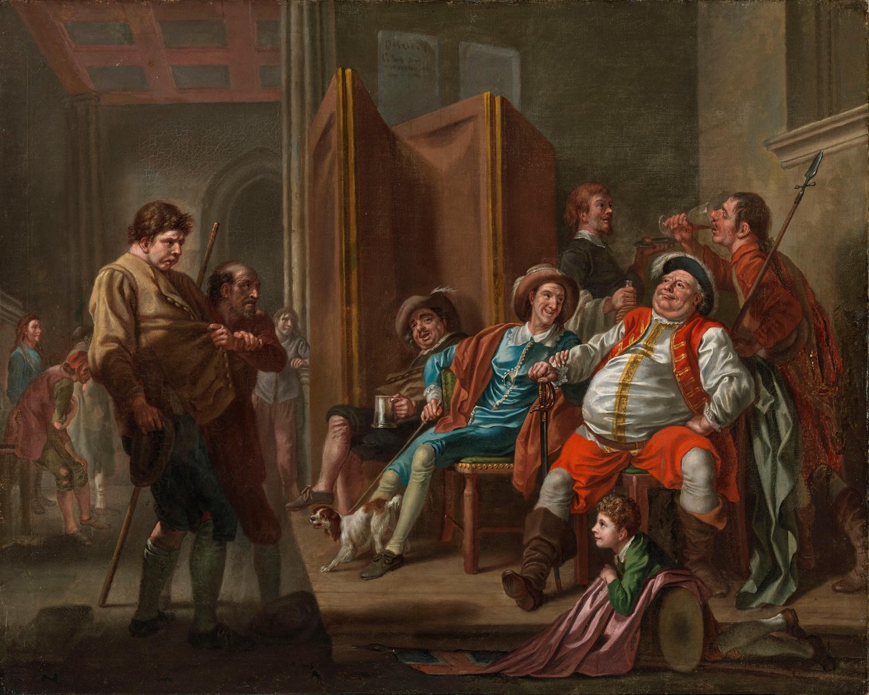 Falstaff recrute des soldats dans « Henri IV », deuxième partie, acte III, de Shakespeare - Francis Hayman