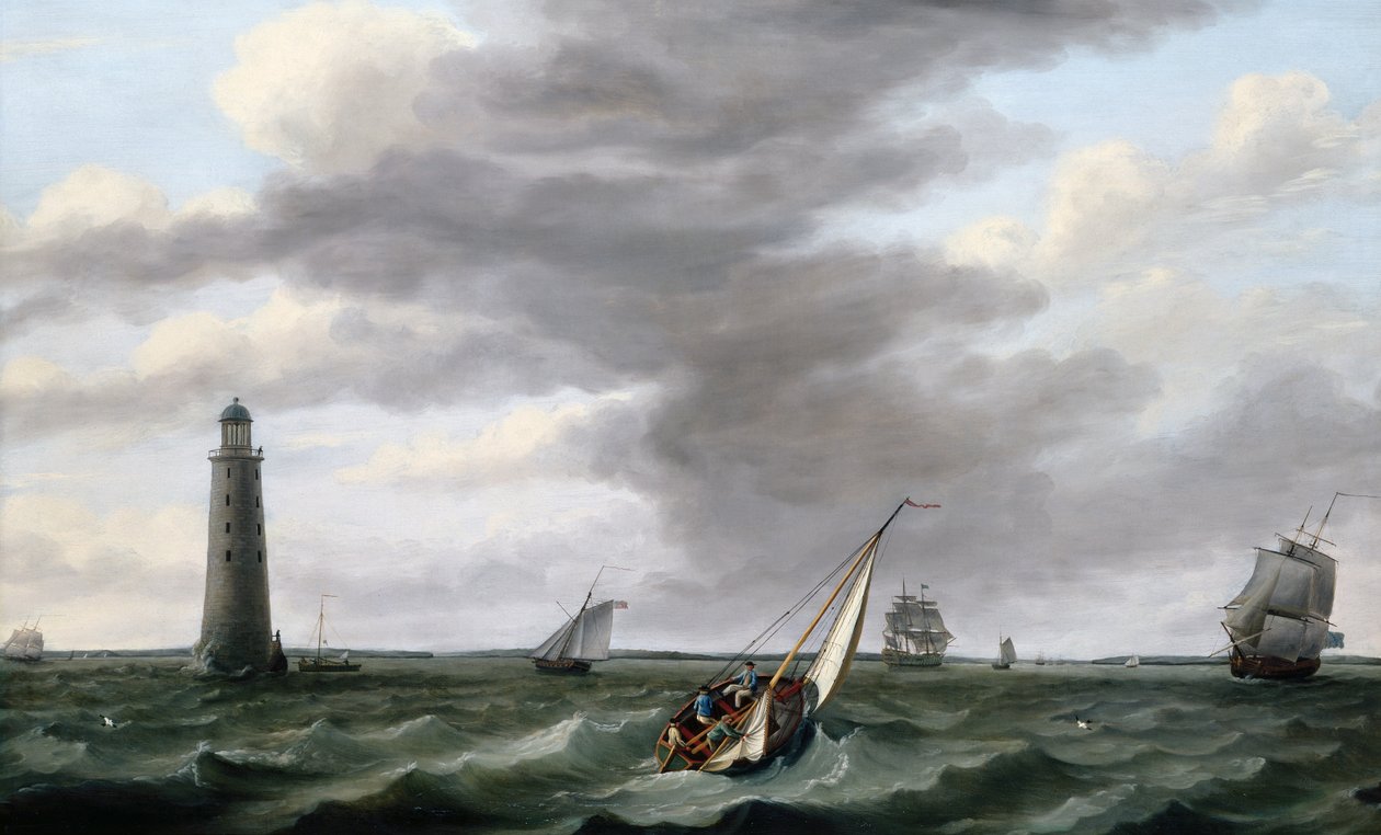 Navires au large du phare d