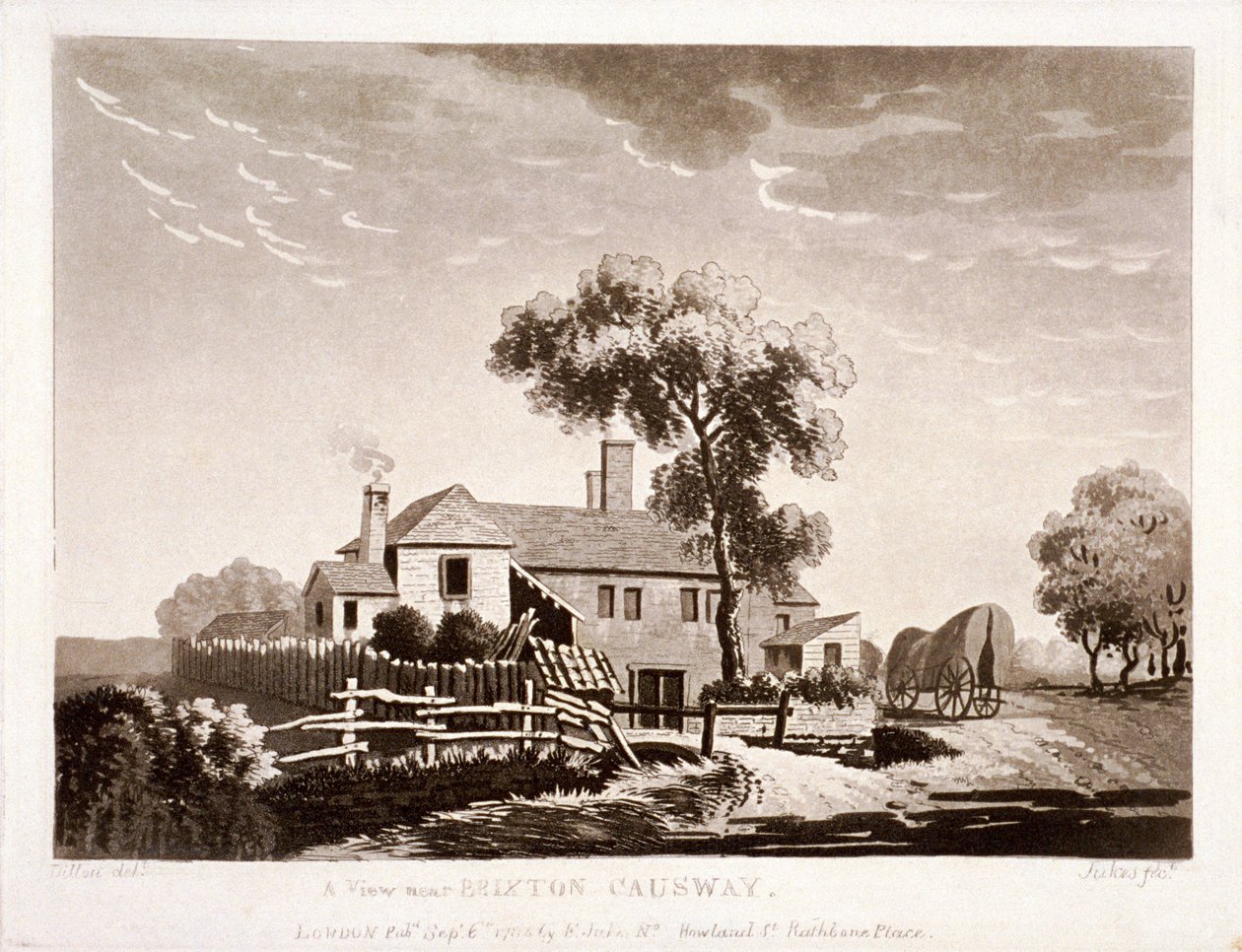 Vue près de Brixton Causeway, Lambeth, Londres, 1785 - Francis Jukes